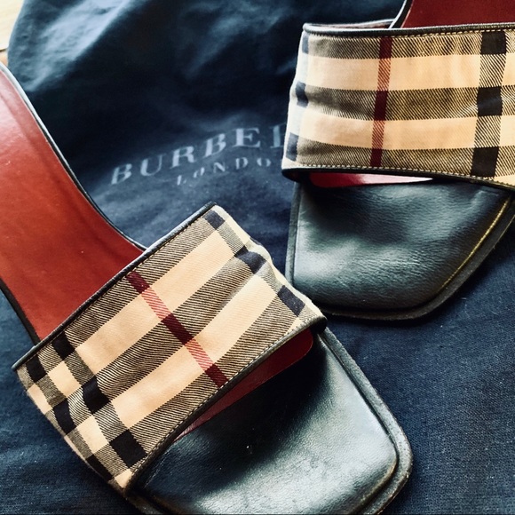 BURBERRY | Slip-on Heeled Tartan Sandals | HP🥂 - Picture 2 of 8